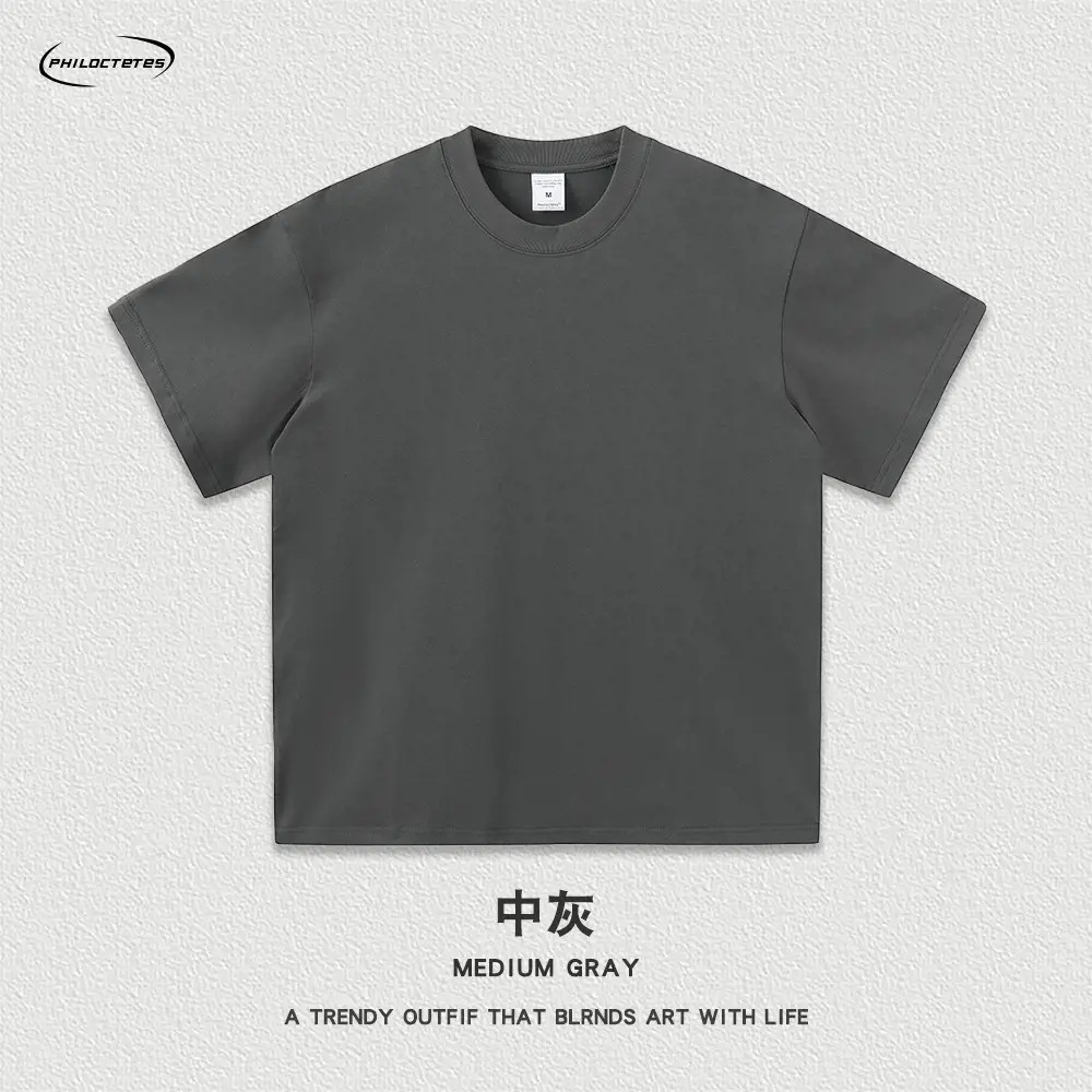 White 305g Cotton Short Sleeve T-Shirt for Men Women - Image 8