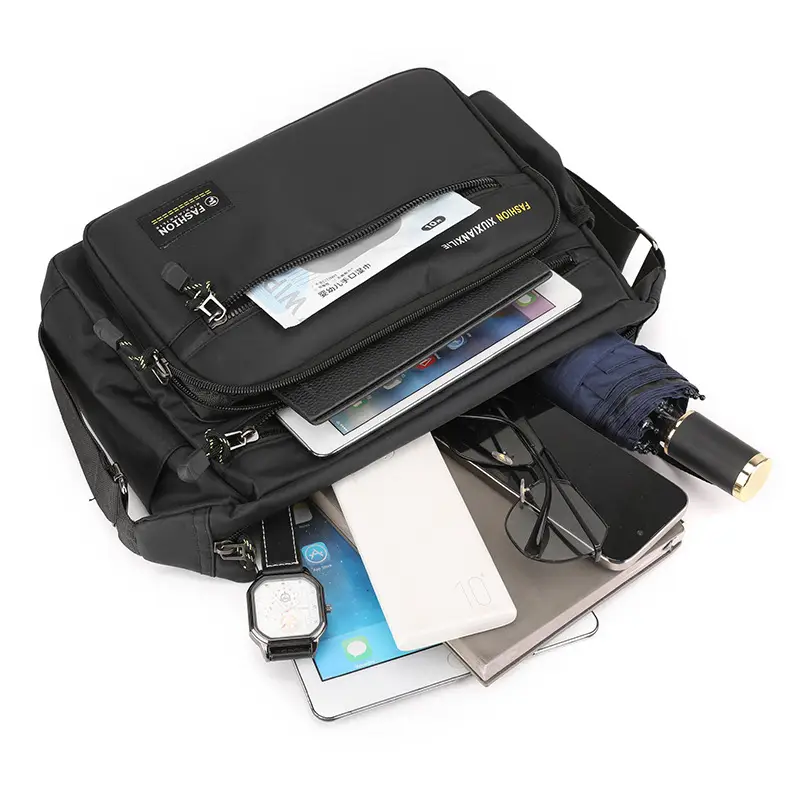 Men's High-end Crossbody Bag Large Capacity Black - Image 7