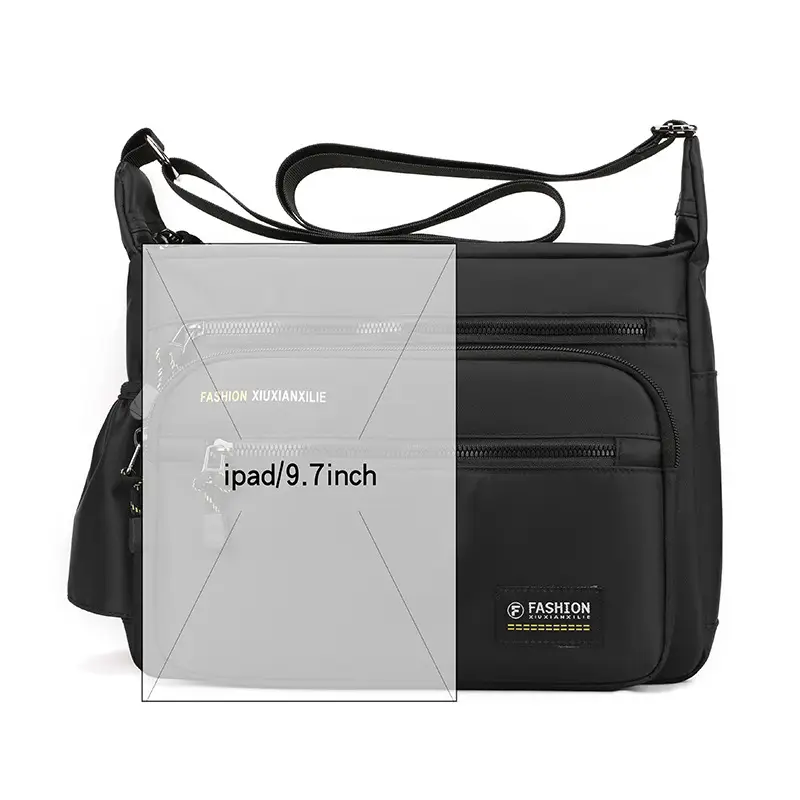 Men's High-end Crossbody Bag Large Capacity Black - Image 9