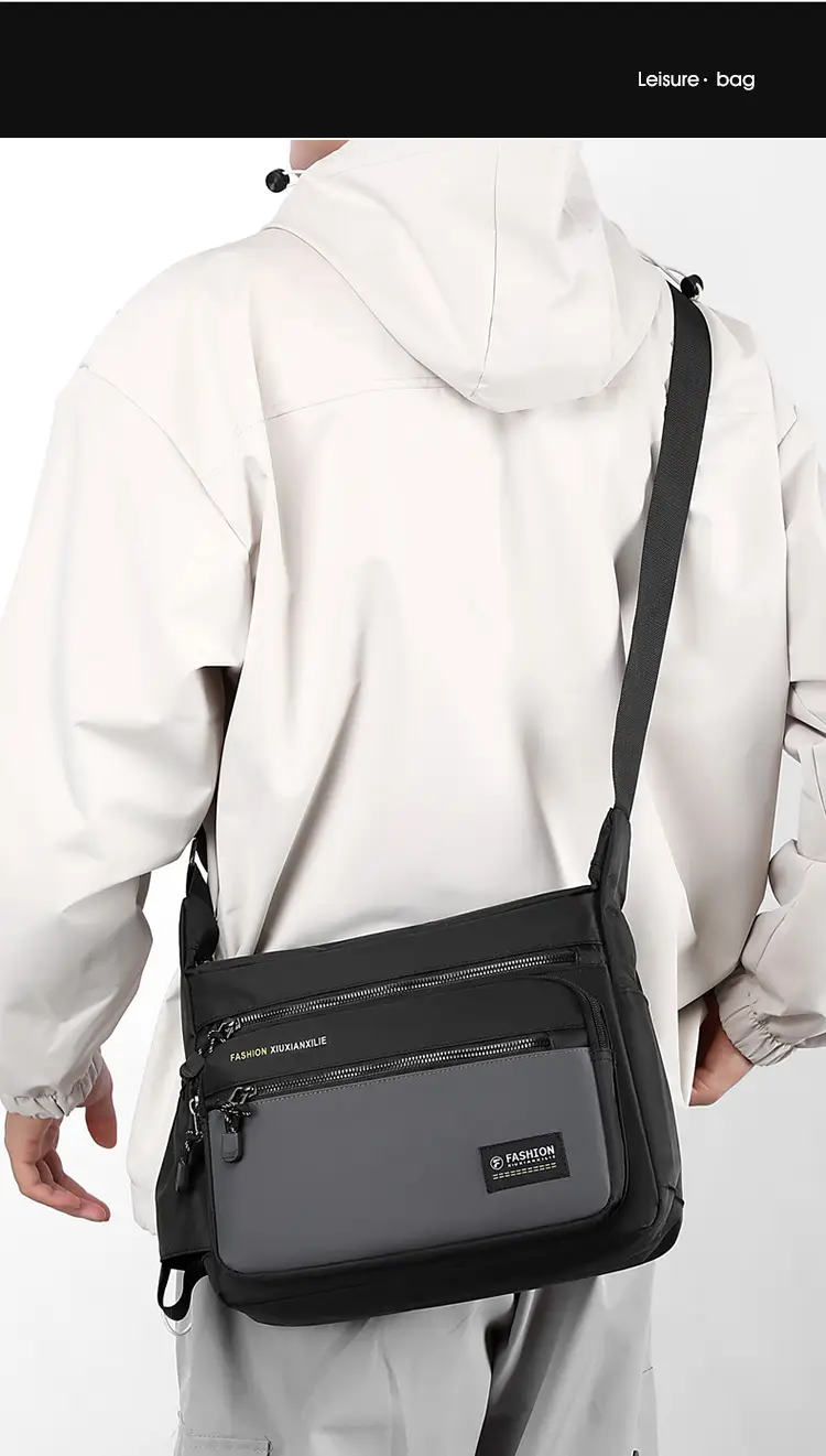 Men's High-end Crossbody Bag Large Capacity Black — feature 2