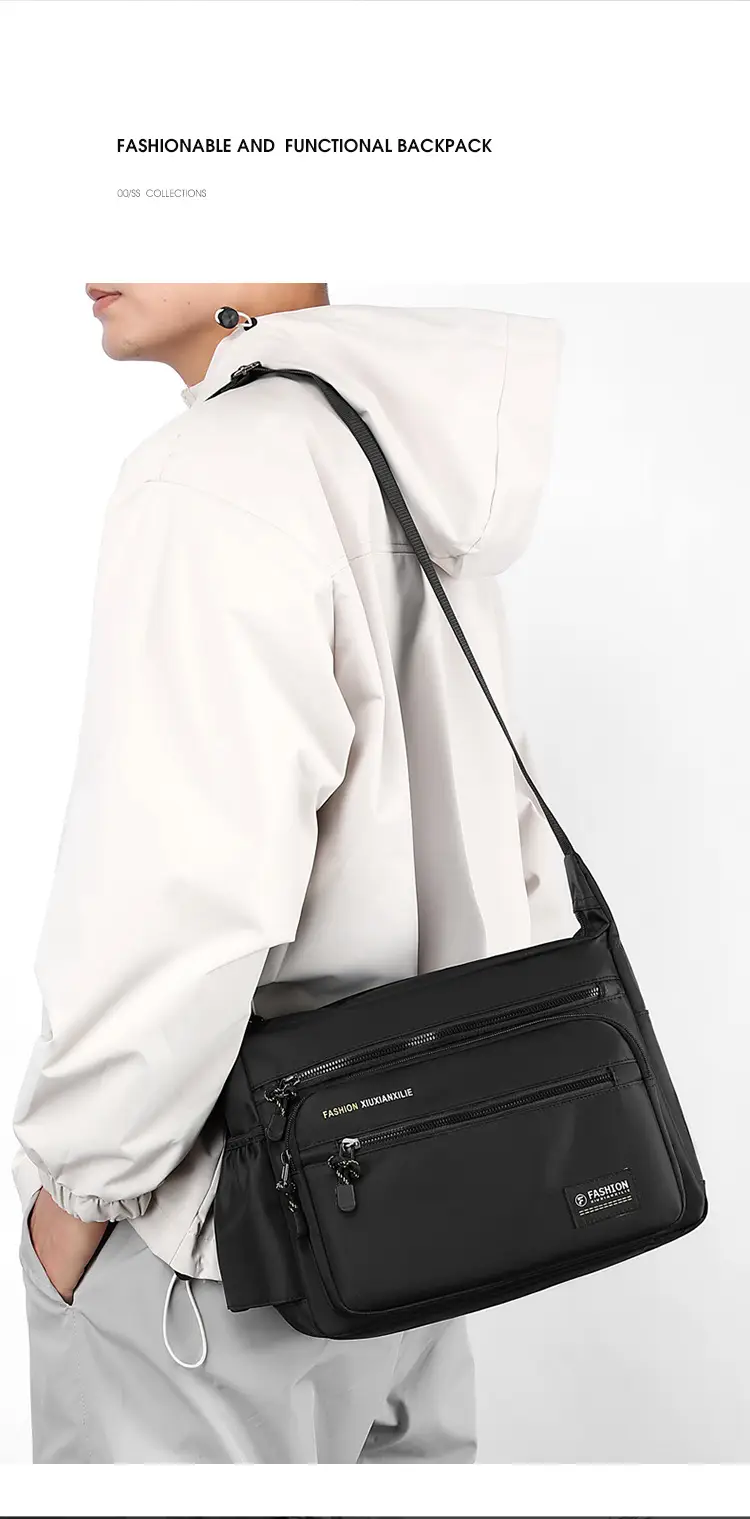 Men's High-end Crossbody Bag Large Capacity Black — feature 4