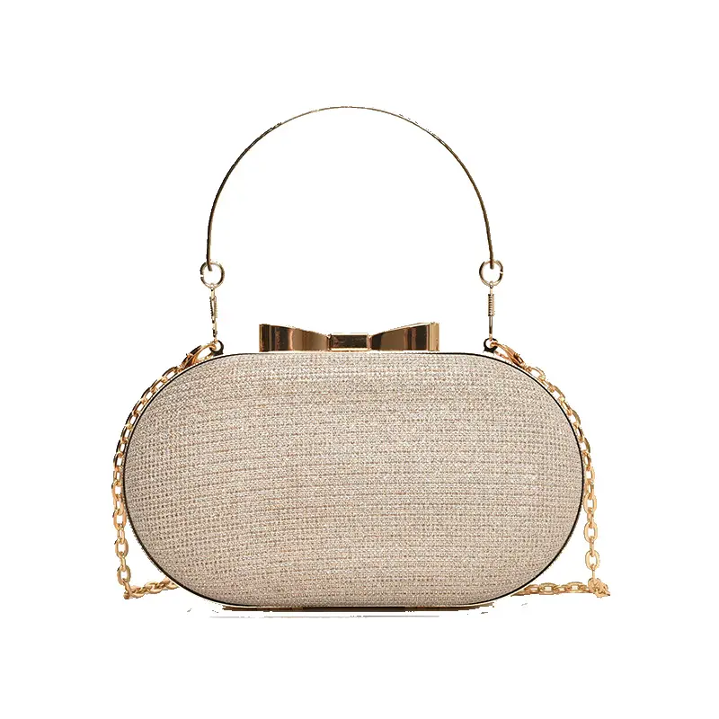 2024 Black Textured Shoulder Crossbody Bag with Gold Chain - Image 10