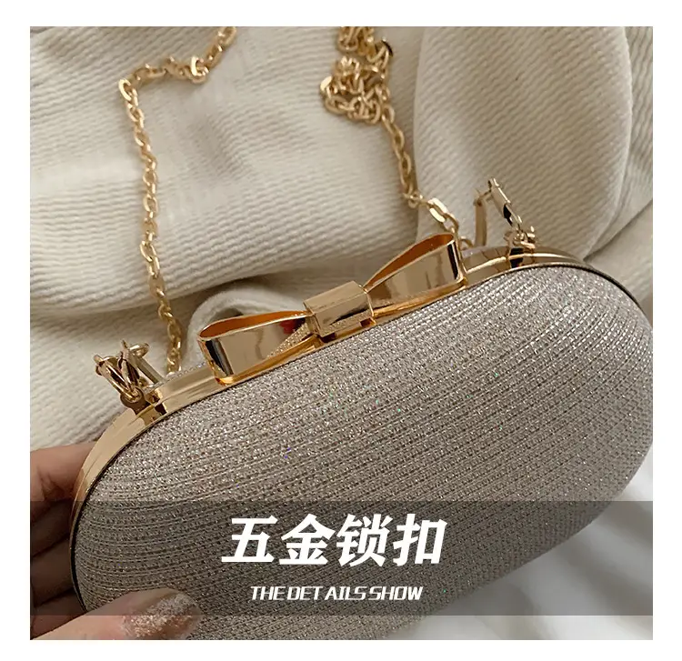 2024 Black Textured Shoulder Crossbody Bag with Gold Chain — feature 13