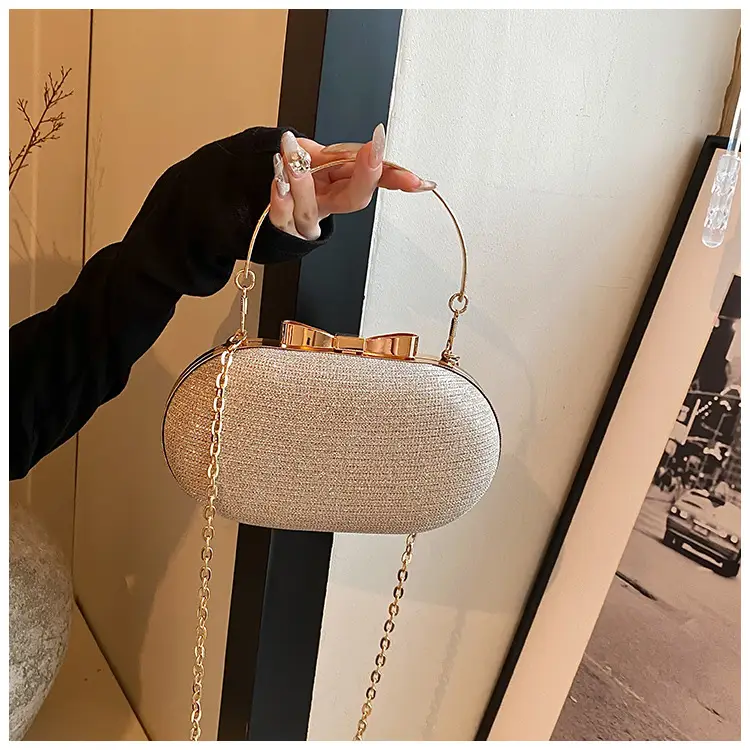 2024 Black Textured Shoulder Crossbody Bag with Gold Chain — feature 18