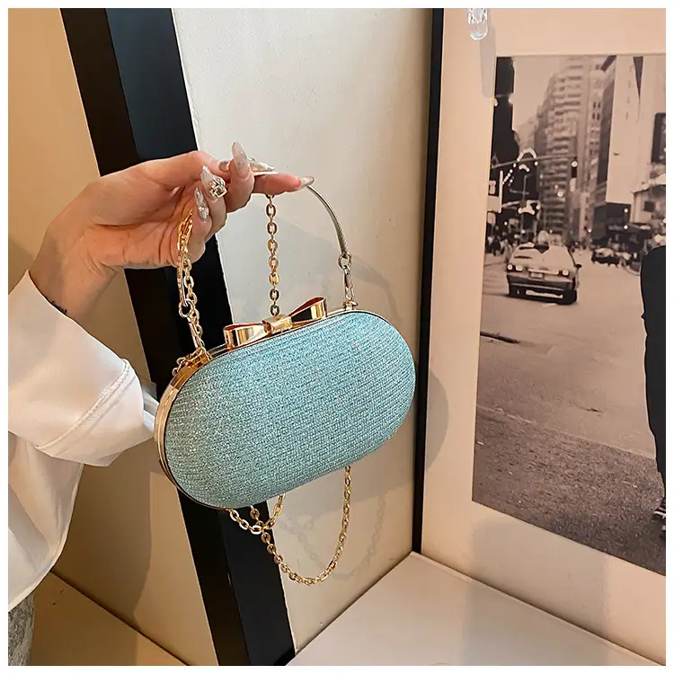 2024 Black Textured Shoulder Crossbody Bag with Gold Chain — feature 21