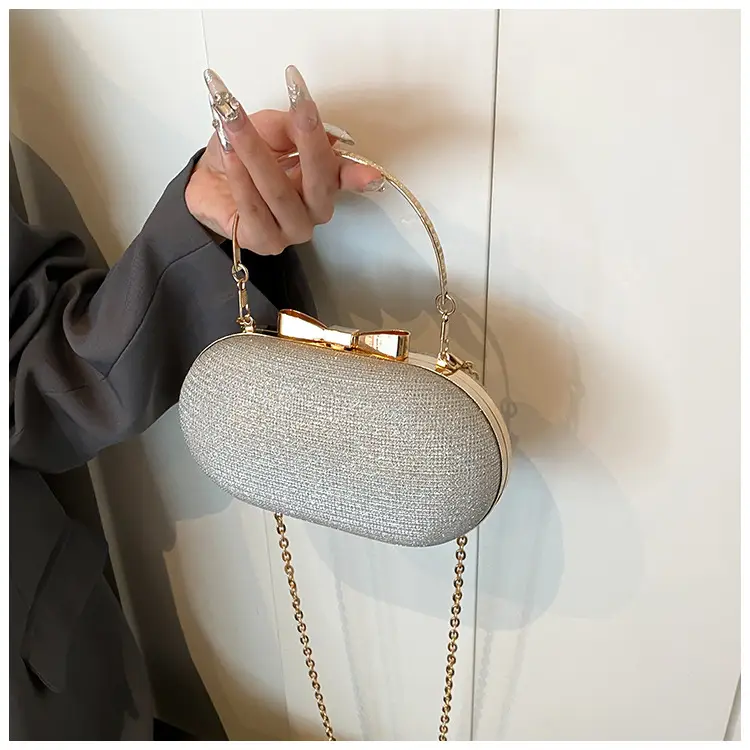 2024 Black Textured Shoulder Crossbody Bag with Gold Chain — feature 24