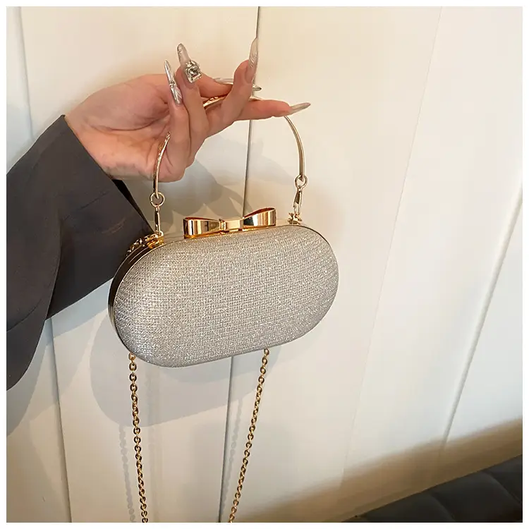 2024 Black Textured Shoulder Crossbody Bag with Gold Chain — feature 25