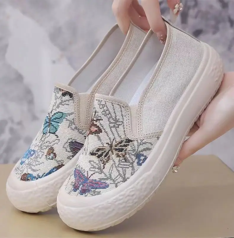 2026 Spring and Autumn New Style Women's Fashionable Versatile Casual Breathable Canvas Shoes Slip-On Loafers — feature 10