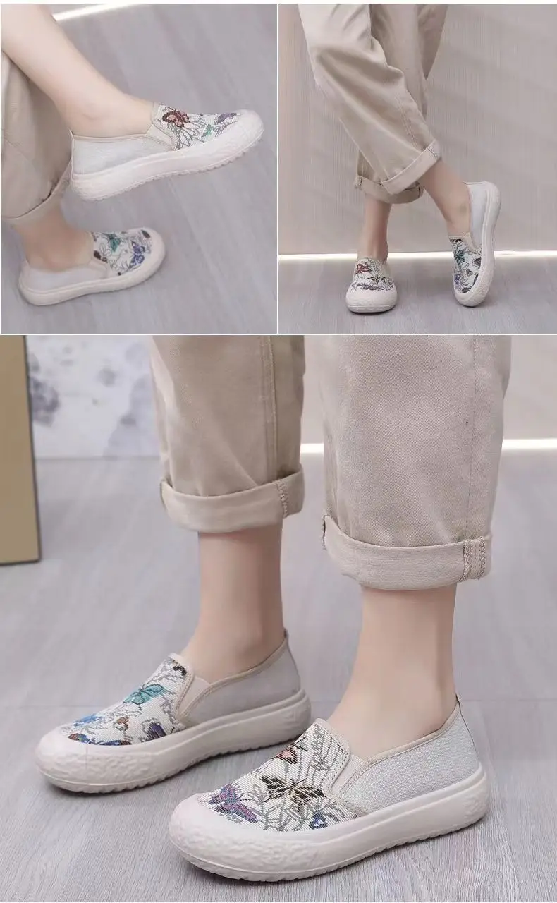 2026 Spring and Autumn New Style Women's Fashionable Versatile Casual Breathable Canvas Shoes Slip-On Loafers — feature 11