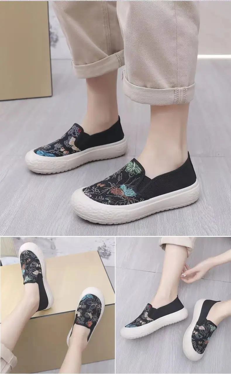 2026 Spring and Autumn New Style Women's Fashionable Versatile Casual Breathable Canvas Shoes Slip-On Loafers — feature 13