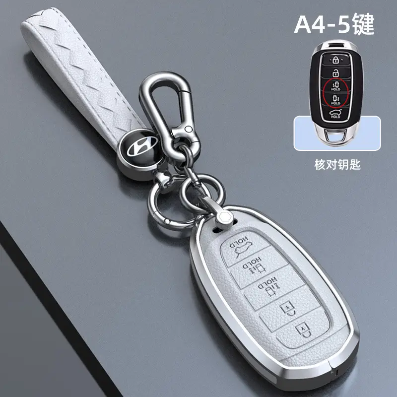 Suitable for Hyundai Elantra Name Figure Sonata Ten Festa ix35 Shengda ix25 Car Leather Key Case Buckle