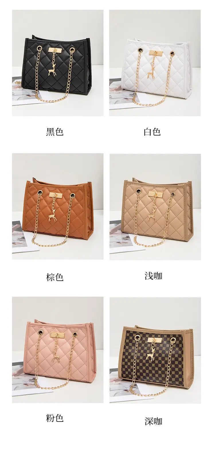 Fawn Pendant Crossbody Bag Diamond Embroidered Women — feature 16