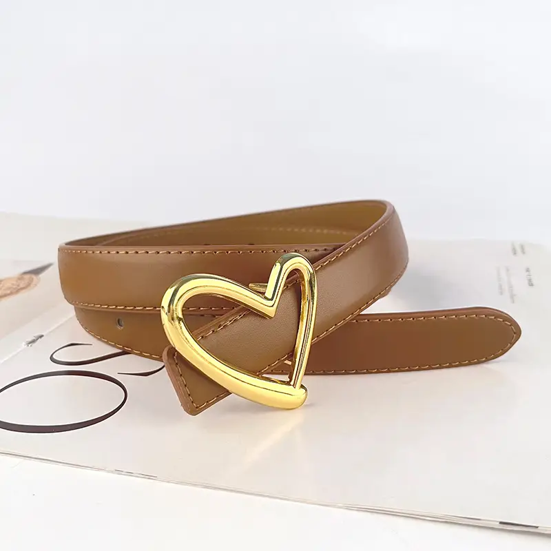Love Heart Buckle Leather Belt for Women - Image 29