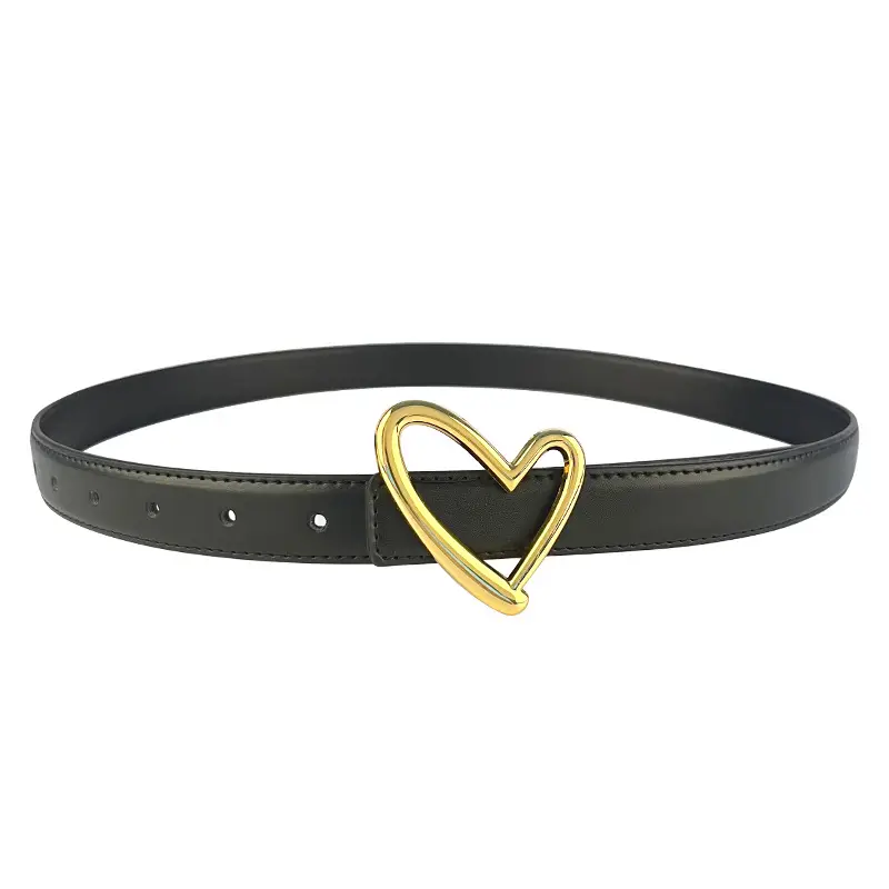 Love Heart Buckle Leather Belt for Women - Image 30