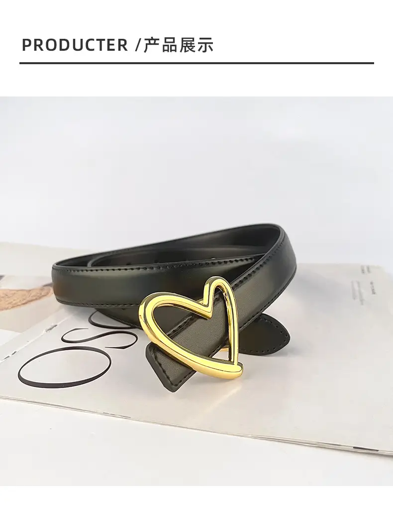 Love Heart Buckle Leather Belt for Women — feature 10