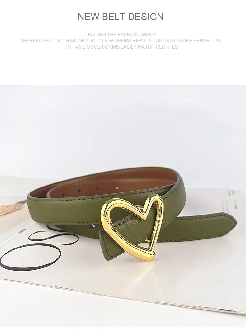 Love Heart Buckle Leather Belt for Women — feature 11