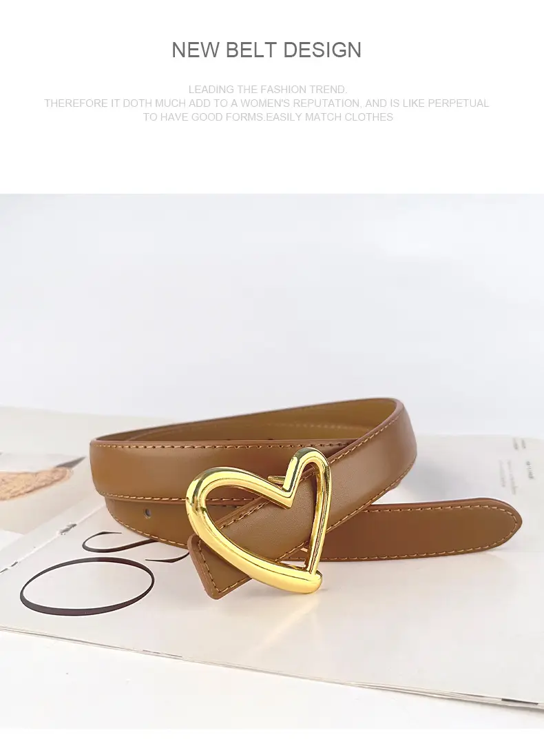 Love Heart Buckle Leather Belt for Women — feature 12