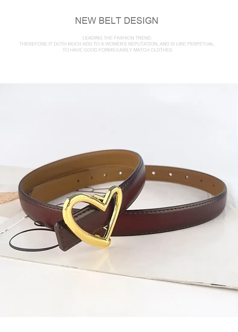 Love Heart Buckle Leather Belt for Women — feature 14