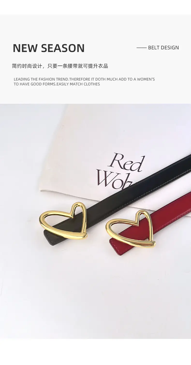 Love Heart Buckle Leather Belt for Women — feature 5
