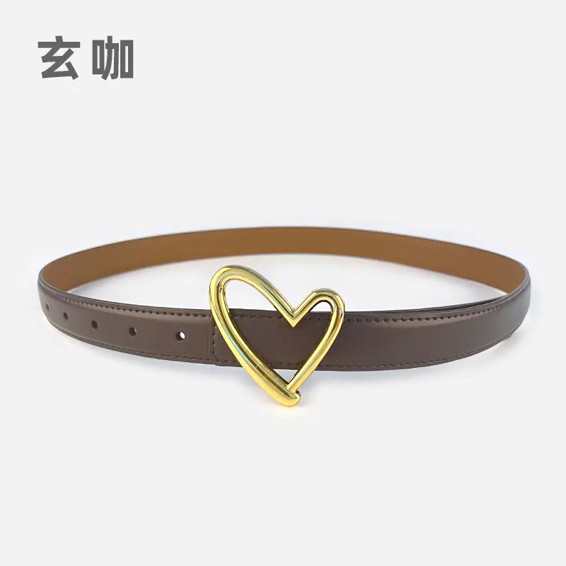 Love Heart Buckle Leather Belt for Women - Image 10