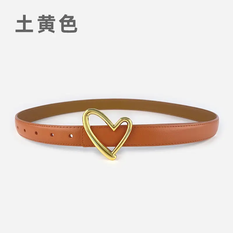 Love Heart Buckle Leather Belt for Women - Image 11