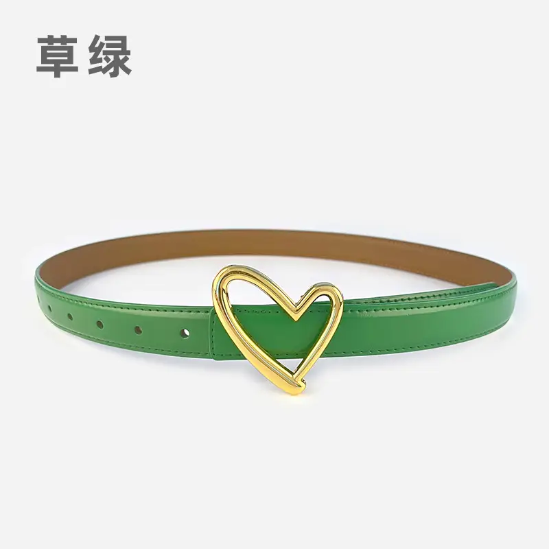 Love Heart Buckle Leather Belt for Women - Image 12