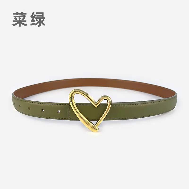 Love Heart Buckle Leather Belt for Women - Image 13