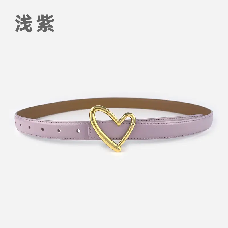 Love Heart Buckle Leather Belt for Women - Image 14