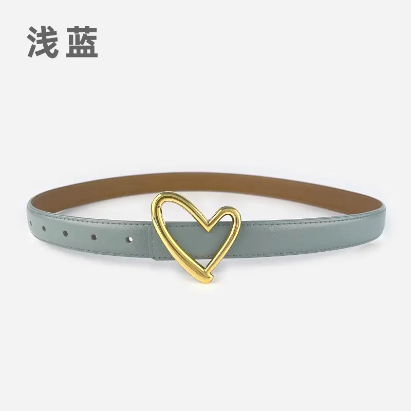 Love Heart Buckle Leather Belt for Women - Image 16