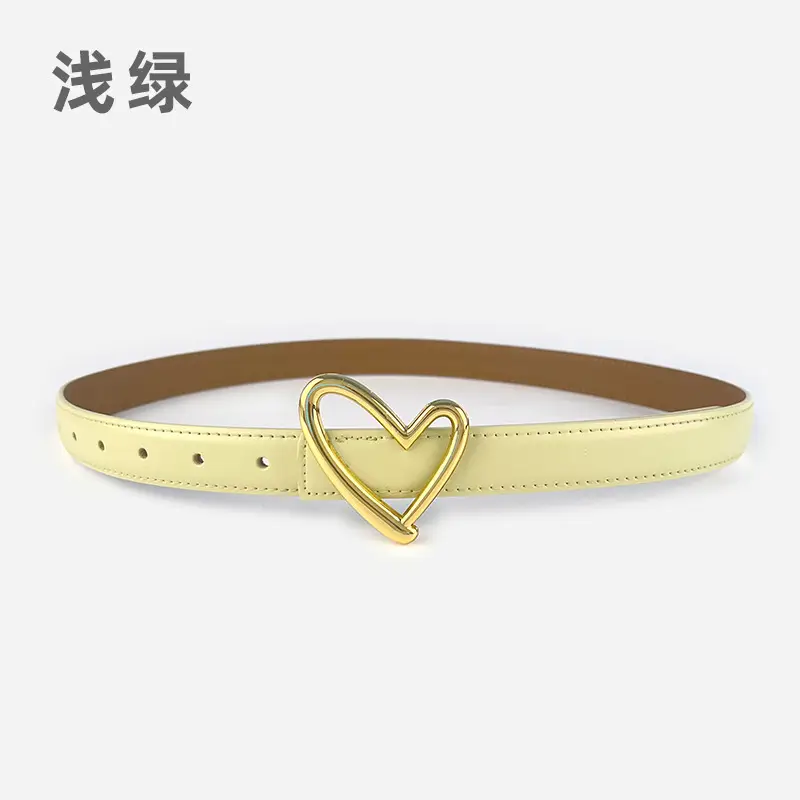 Love Heart Buckle Leather Belt for Women - Image 17