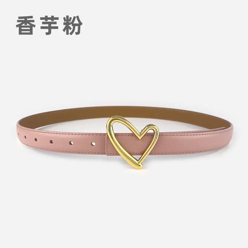 Love Heart Buckle Leather Belt for Women - Image 18