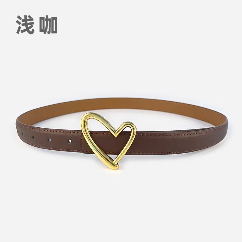 Love Heart Buckle Leather Belt for Women - Image 19