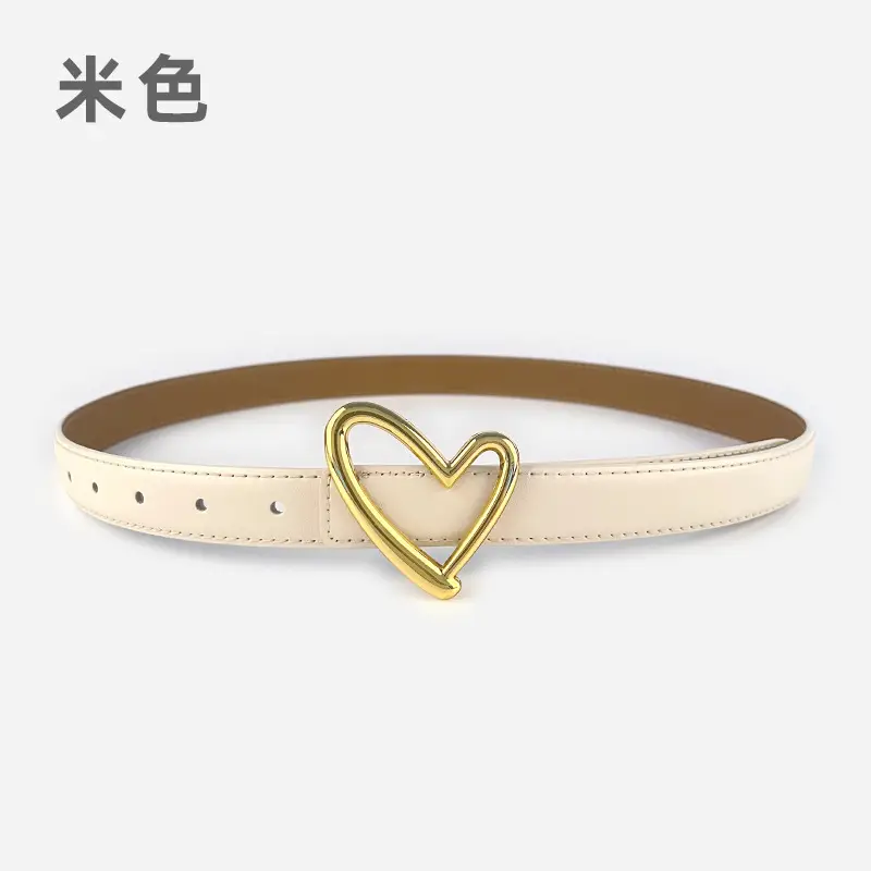 Love Heart Buckle Leather Belt for Women - Image 2