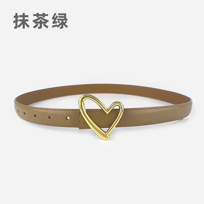 Love Heart Buckle Leather Belt for Women - Image 20