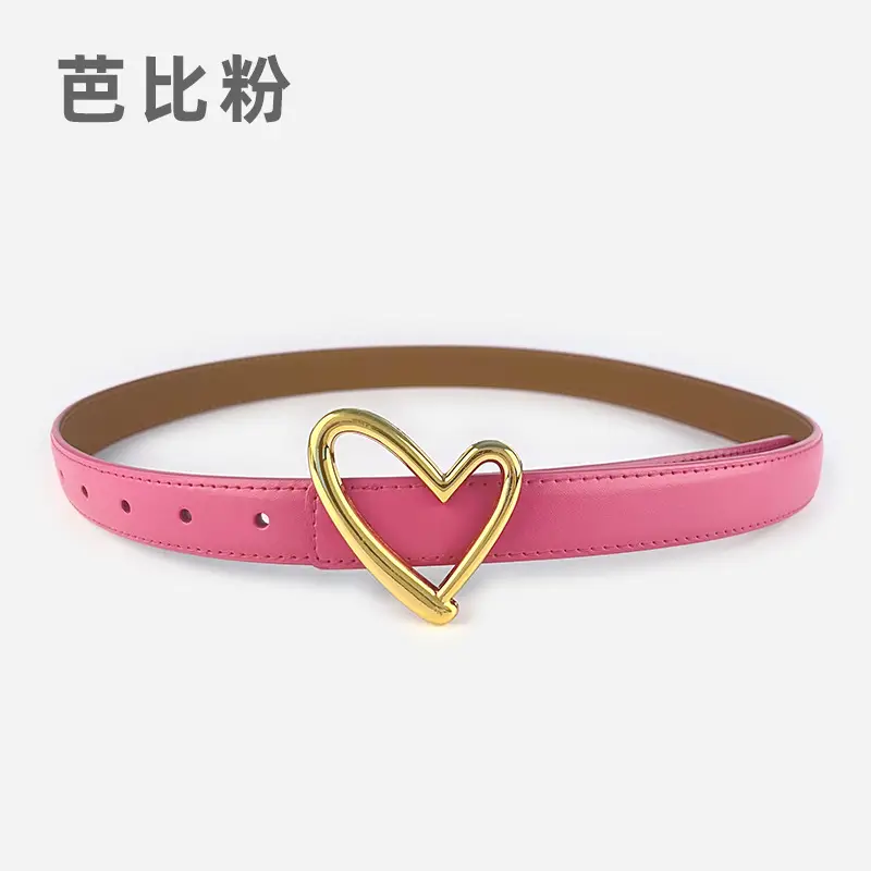 Love Heart Buckle Leather Belt for Women - Image 21