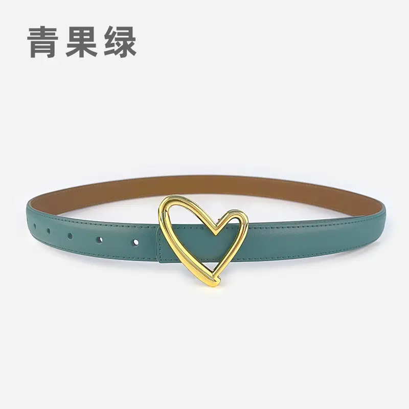 Love Heart Buckle Leather Belt for Women - Image 23