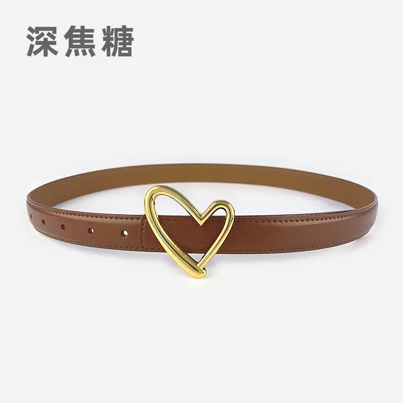 Love Heart Buckle Leather Belt for Women - Image 24