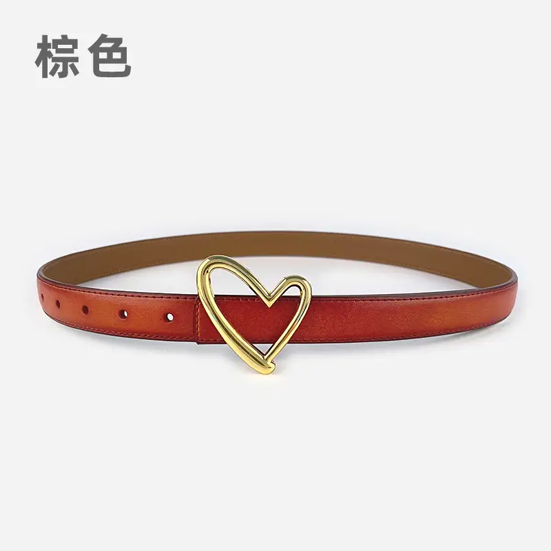 Love Heart Buckle Leather Belt for Women - Image 25