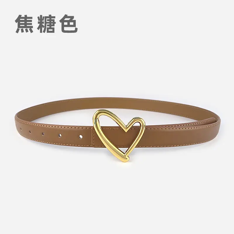 Love Heart Buckle Leather Belt for Women - Image 3