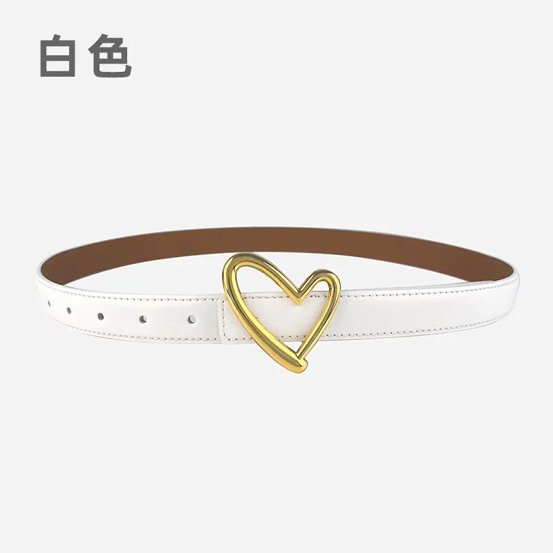Love Heart Buckle Leather Belt for Women - Image 4