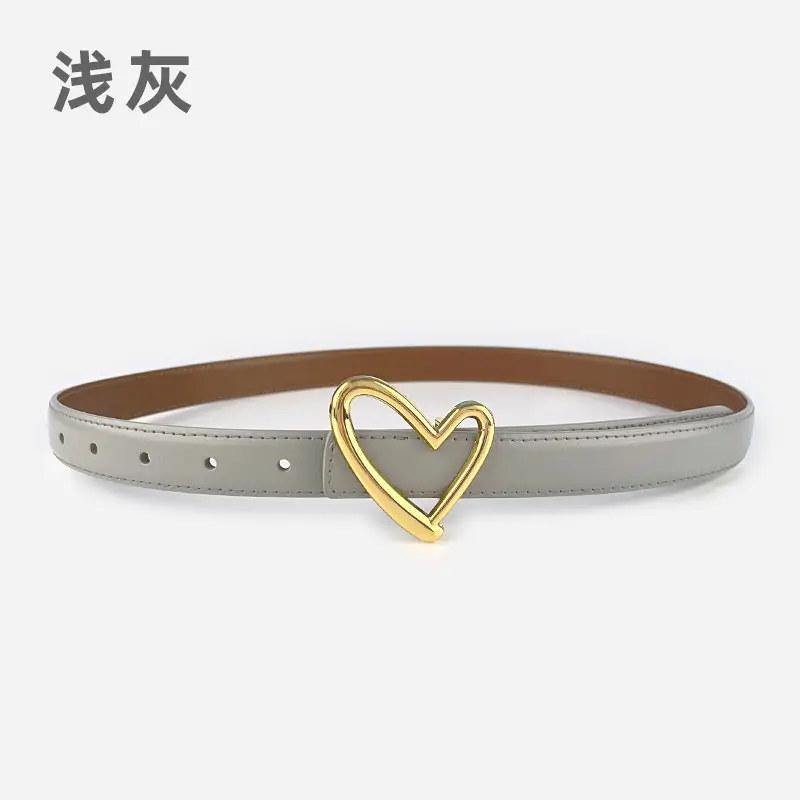 Love Heart Buckle Leather Belt for Women - Image 5