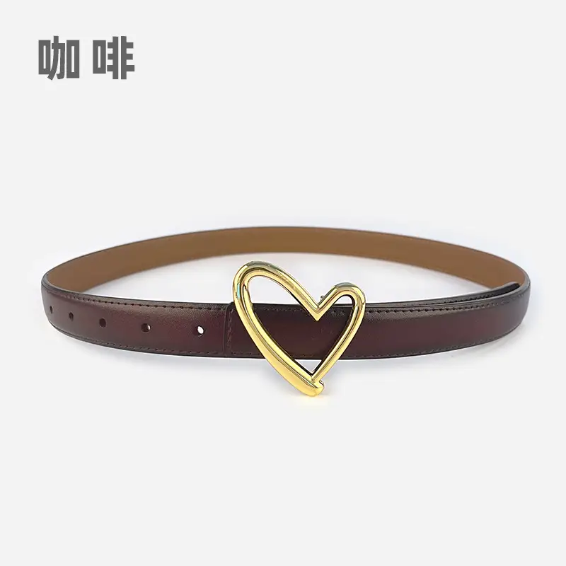 Love Heart Buckle Leather Belt for Women - Image 6