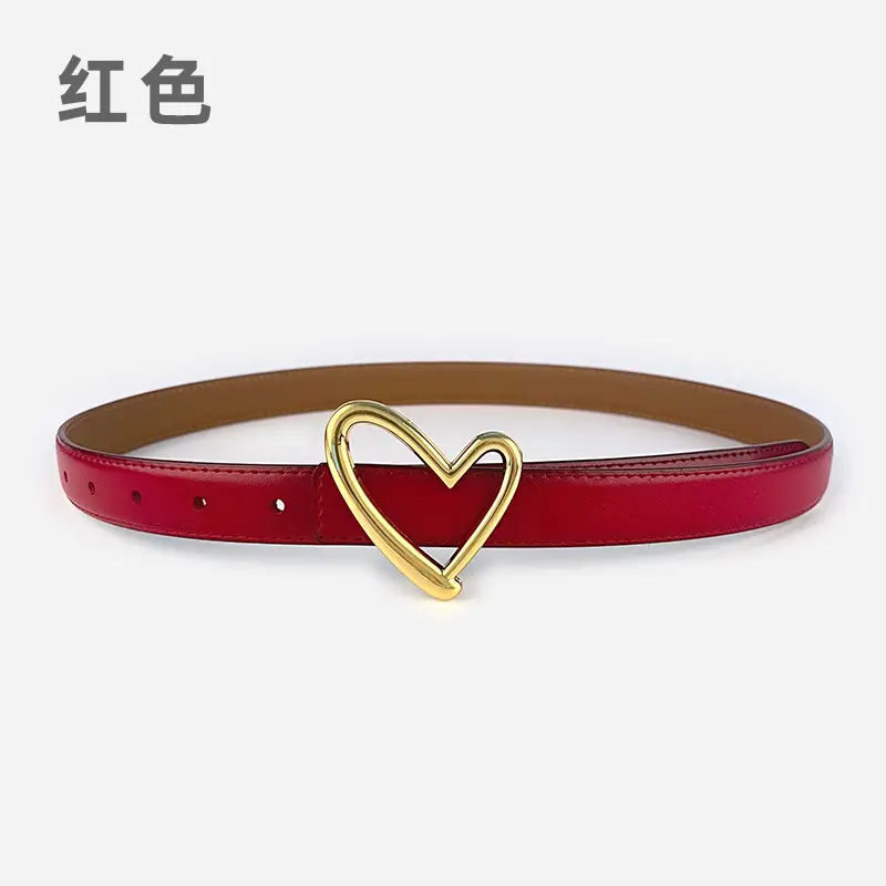 Love Heart Buckle Leather Belt for Women - Image 7