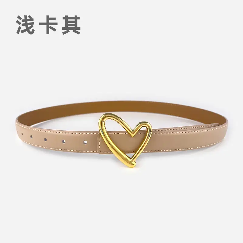 Love Heart Buckle Leather Belt for Women - Image 9
