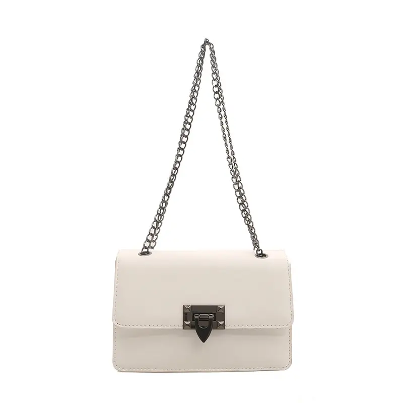 Light Blue Lock Chain Crossbody Bag for Women - Image 9