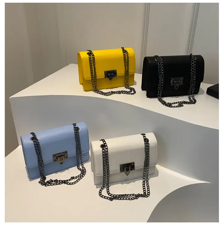 Light Blue Lock Chain Crossbody Bag for Women — feature 23