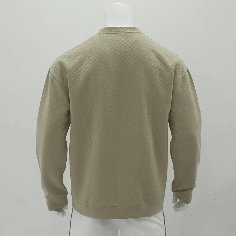 Men's White Knitted Square Neck Pullover Long Sleeve Casual Wear — feature 11
