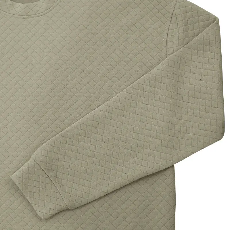 Men's White Knitted Square Neck Pullover Long Sleeve Casual Wear — feature 13