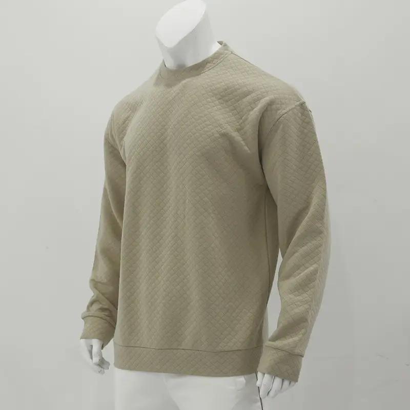 Men's White Knitted Square Neck Pullover Long Sleeve Casual Wear — feature 15