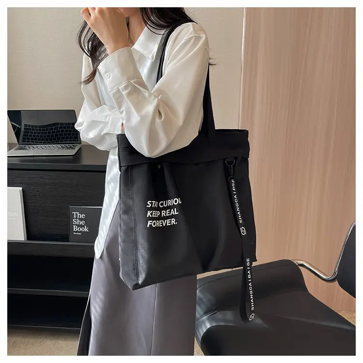 Blue Canvas Shoulder Bag for College Students 2026 — feature 21